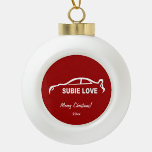 Subaru Impreza WRX STI - Subie Love Ceramic Ball Christmas Ornament