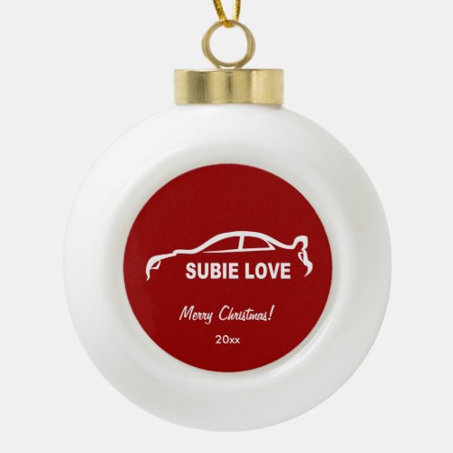 Subaru Impreza WRX STI _ Subie Love Ceramic Ball Christmas Ornament