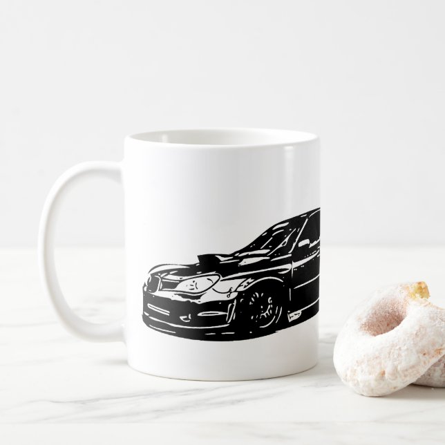Subaru Impreza WRX Sti Vector Image Coffee Mug (With Donut)
