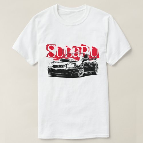 Subaru Red Lettering Vector Image WRX Sti T_Shirt