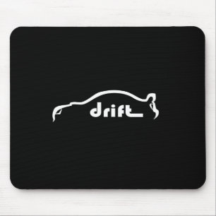 Subaru STI "Drift" White Silhouette Logo Mouse Pad