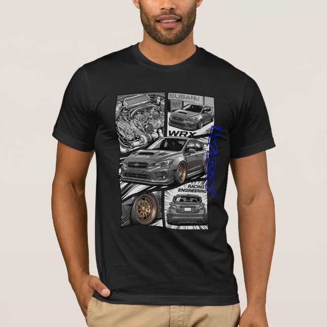 Subaru WRX JDM Manga Comic Panel T-Shirt (Front)