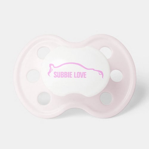 Subbie Love _ STI Pink sihouette logo Pacifier