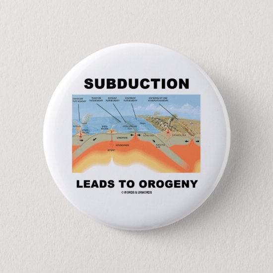 Subduction Leads To Orogeny (Geology Humor) Button