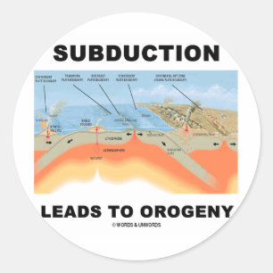 Subduction Leads To Orogeny (Geology Humor) Classic Round Sticker