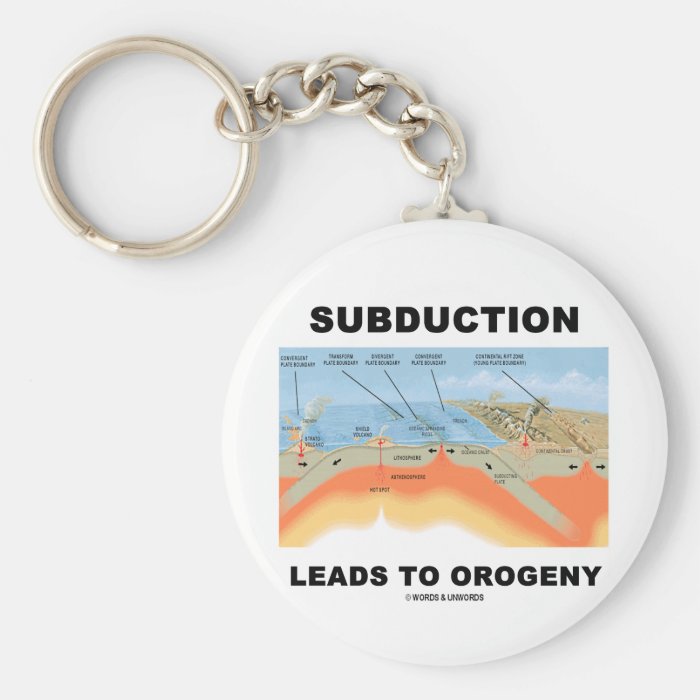 Subduction Leads To Orogeny (Geology Humor) Key Chain