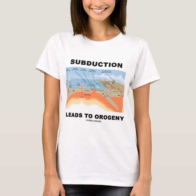 Subduction Leads To Orogeny (Geology Humor) T-Shirt (Front)
