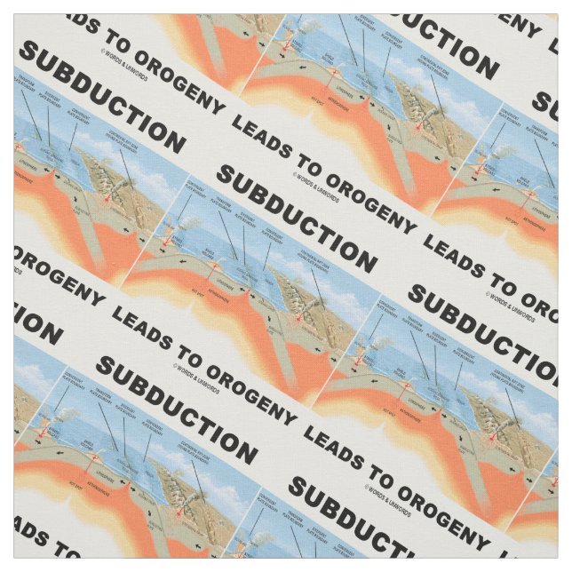 Subduction Leads To Orogeny Plate Tectonics Humor Fabric (Swatch)