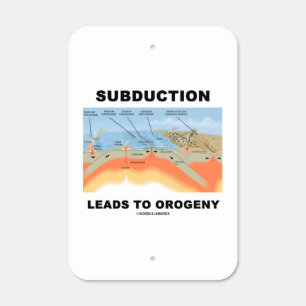 Subduction Leads To Orogeny Plate Tectonics Humor Metal Sign
