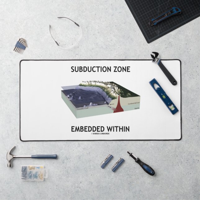 Subduction Zone Embedded Within Geology Humor Desk Mat (Workstation)