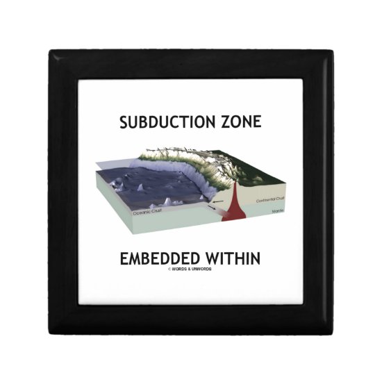 Subduction Zone Embedded Within (Geology Humor) Jewelry Box