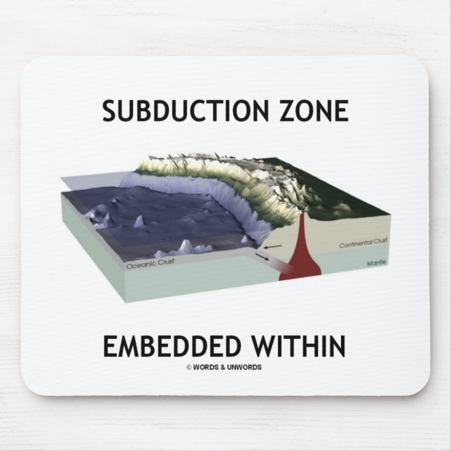 Subduction Zone Embedded Within (Geology Humor) Mouse Pad (Front)