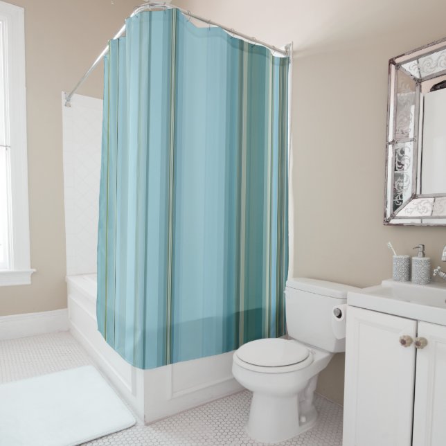 Subdue Color Stripes Shower Curtain (In Situ)