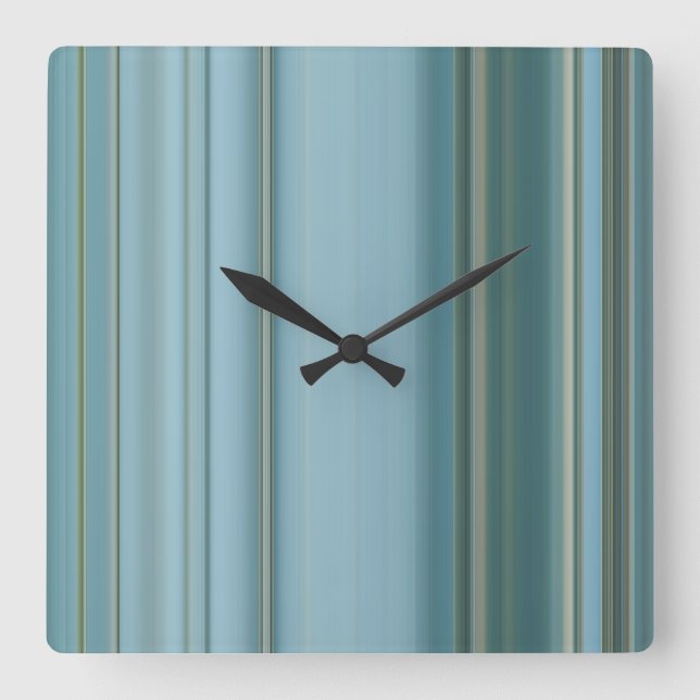 Subdue Color Stripes Square Wall Clock (Front)