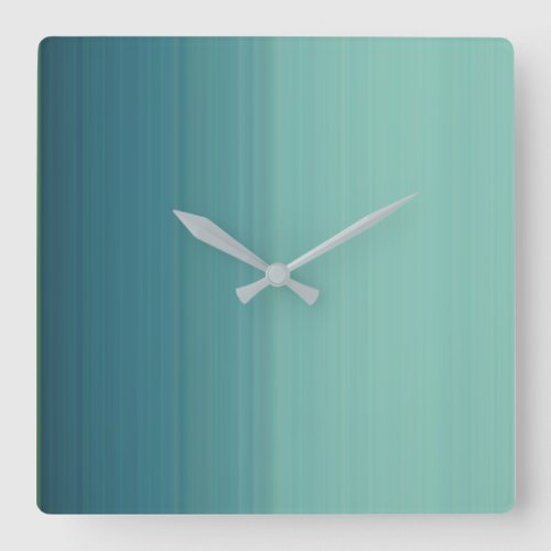 Subdue Teal Color Shade Square Wall Clock