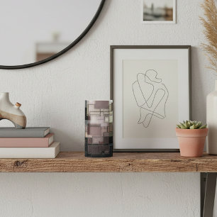 Subdued abstract  pillar candle