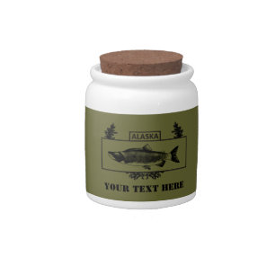 Subdued Alaska Combat Fisherman Badge Candy Jar