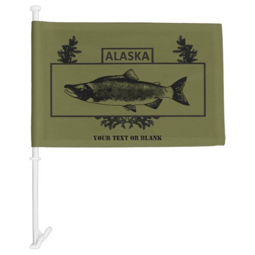Subdued Alaska Combat Fisherman Badge Car Flag