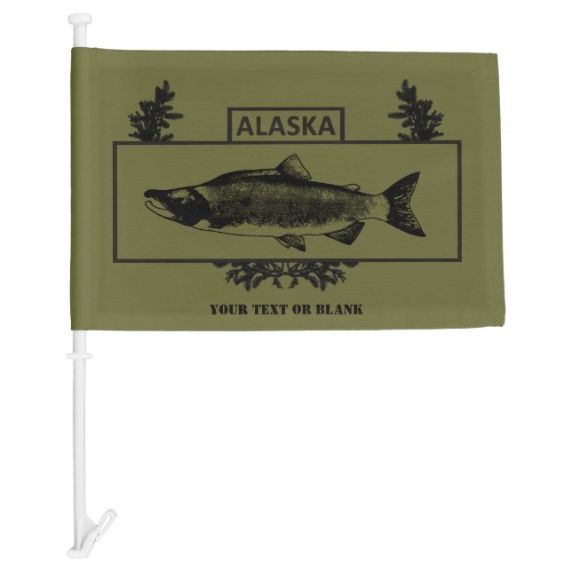 Subdued Alaska Combat Fisherman Badge Car Flag (Front)