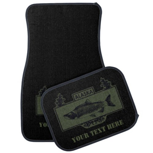 Subdued Alaska Combat Fisherman Badge Car Floor Mat