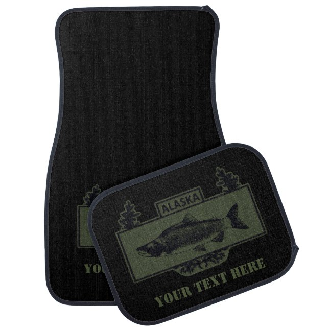 Subdued Alaska Combat Fisherman Badge Car Floor Mat (Set)