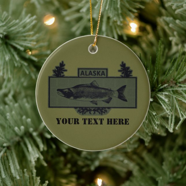 Subdued Alaska Combat Fisherman Badge Ceramic Ornament (Tree)
