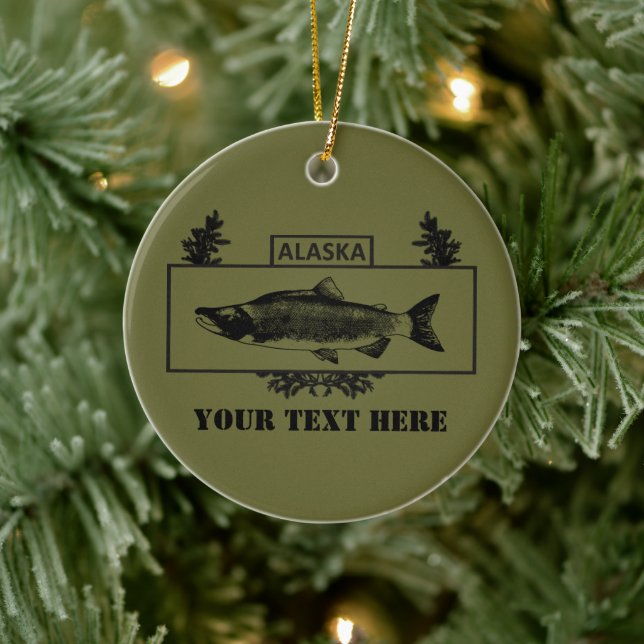 Subdued Alaska Combat Fisherman Badge Ceramic Ornament (Tree)