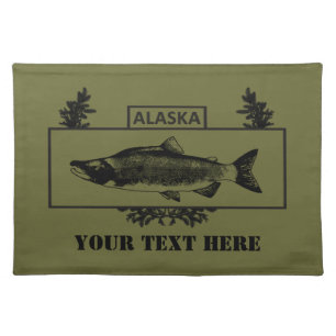 Subdued Alaska Combat Fisherman Badge Cloth Placemat