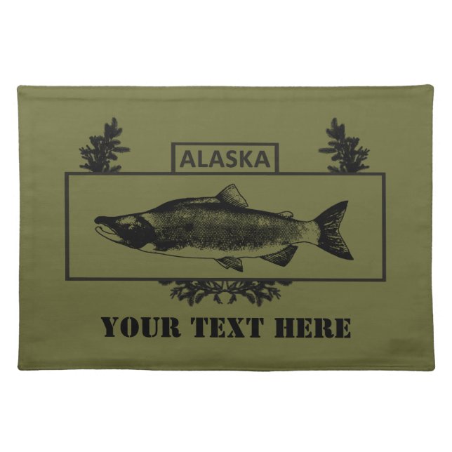 Subdued Alaska Combat Fisherman Badge Cloth Placemat (Front)