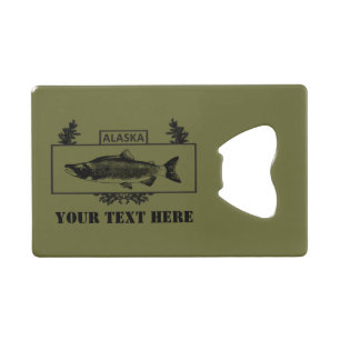 Subdued Alaska Combat Fisherman Badge Credit Card Bottle Opener
