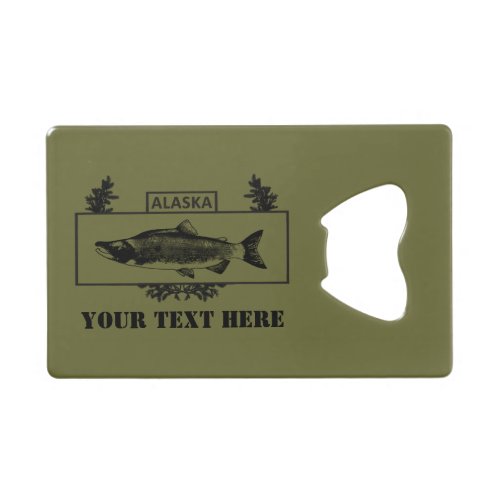 Subdued Alaska Combat Fisherman Badge Credit Card Bottle Opener