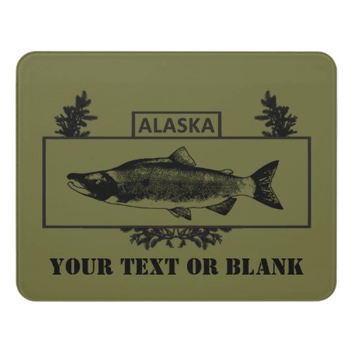 Subdued Alaska Combat Fisherman Badge Door Sign