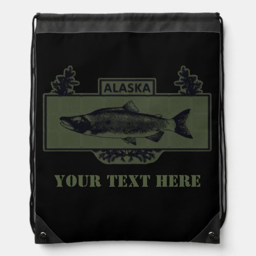 Subdued Alaska Combat Fisherman Badge Drawstring Bag