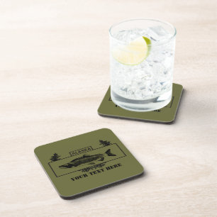 Subdued Alaska Combat Fisherman Badge Drink Coaster
