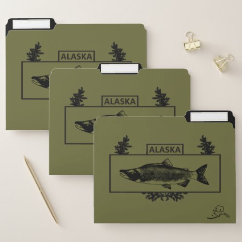 Subdued Alaska Combat Fisherman Badge File Folder