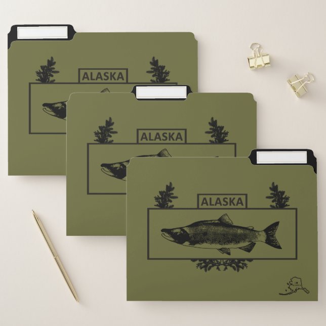 Subdued Alaska Combat Fisherman Badge File Folder (Set)