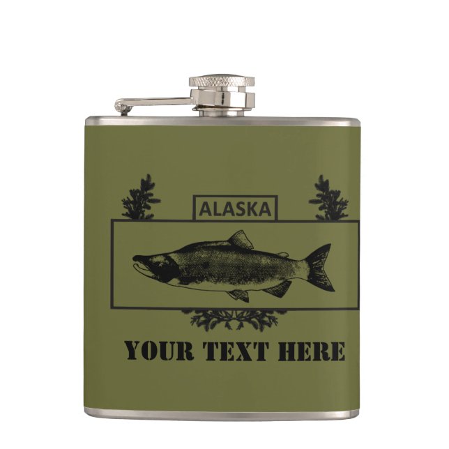 Subdued Alaska Combat Fisherman Badge Flask (Front)