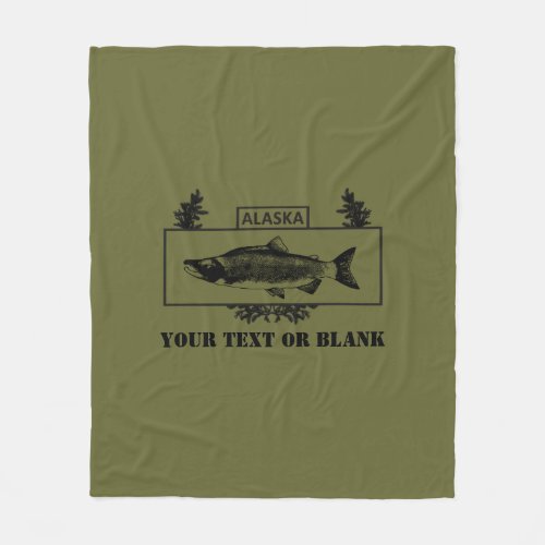 Subdued Alaska Combat Fisherman Badge Fleece Blanket