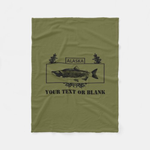 Subdued Alaska Combat Fisherman Badge Fleece Blanket