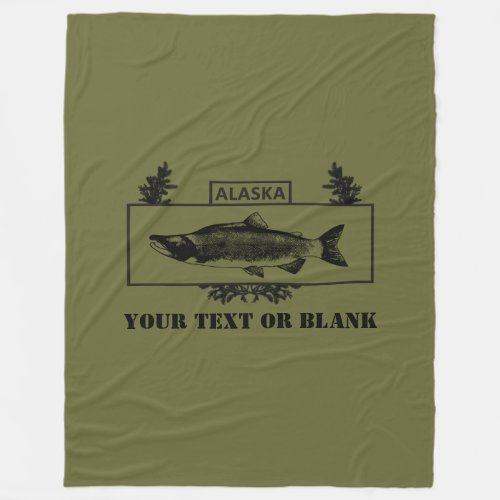 Subdued Alaska Combat Fisherman Badge Fleece Blanket