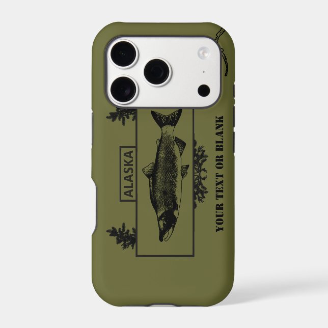 Subdued Alaska Combat Fisherman Badge Iphone Case (Back)