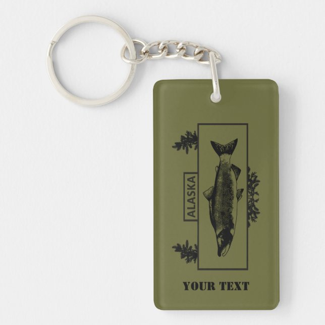 Subdued Alaska Combat Fisherman Badge Keychain (Front)