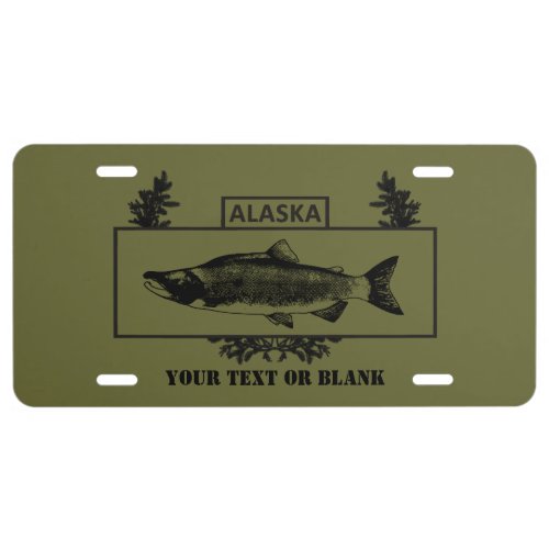 Subdued Alaska Combat Fisherman Badge License Plate