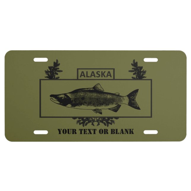 Subdued Alaska Combat Fisherman Badge License Plate (Front)