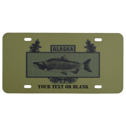 Subdued Alaska Combat Fisherman Badge License Plate
