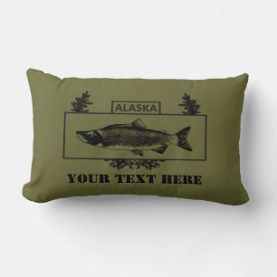 Subdued Alaska Combat Fisherman Badge Lumbar Pillow