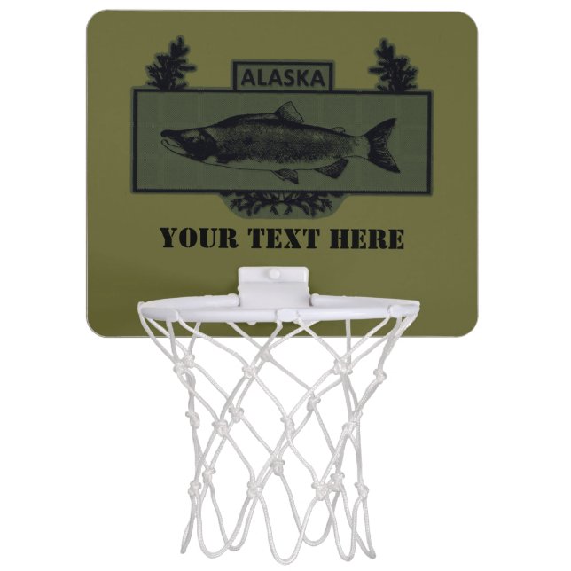 Subdued Alaska Combat Fisherman Badge Mini Basketball Hoop (Front)