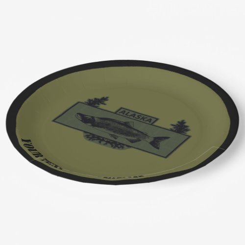 Subdued Alaska Combat Fisherman Badge Paper Plates