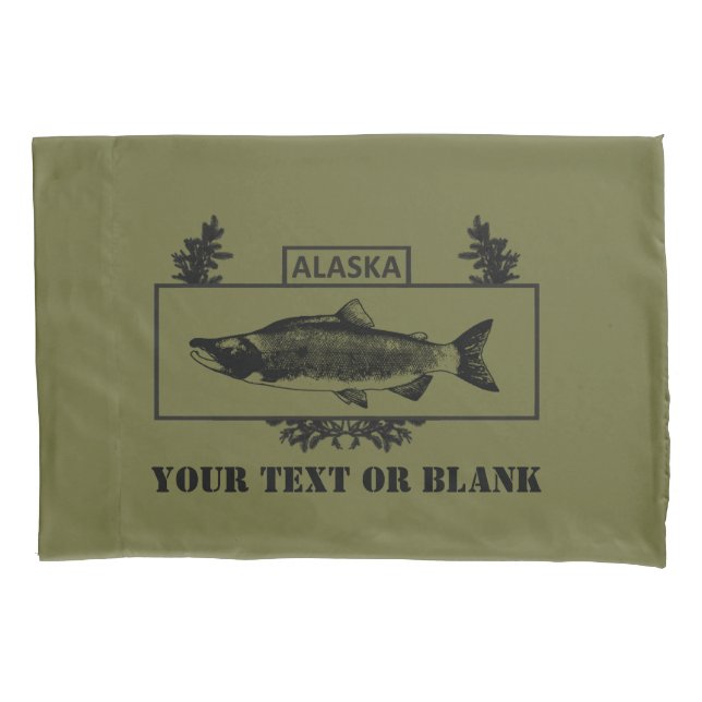 Subdued Alaska Combat Fisherman Badge Pillow Case (Front)