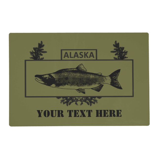 Subdued Alaska Combat Fisherman Badge Placemat (Front)
